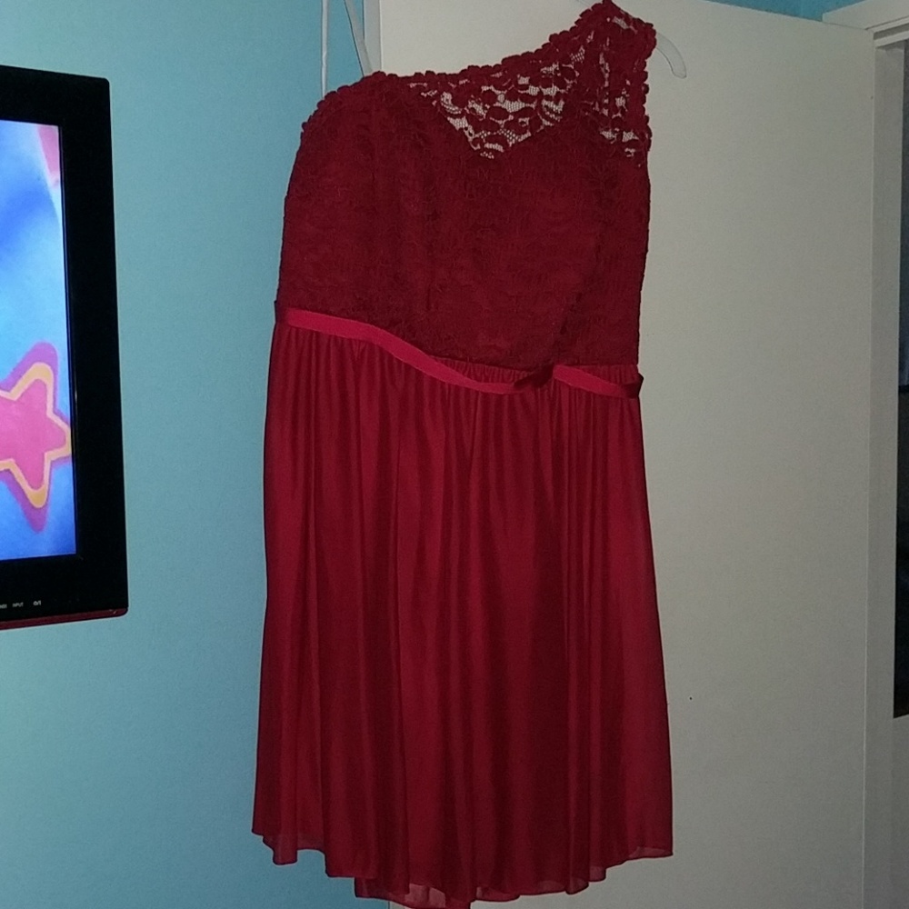 Apple red bridesmaid dress